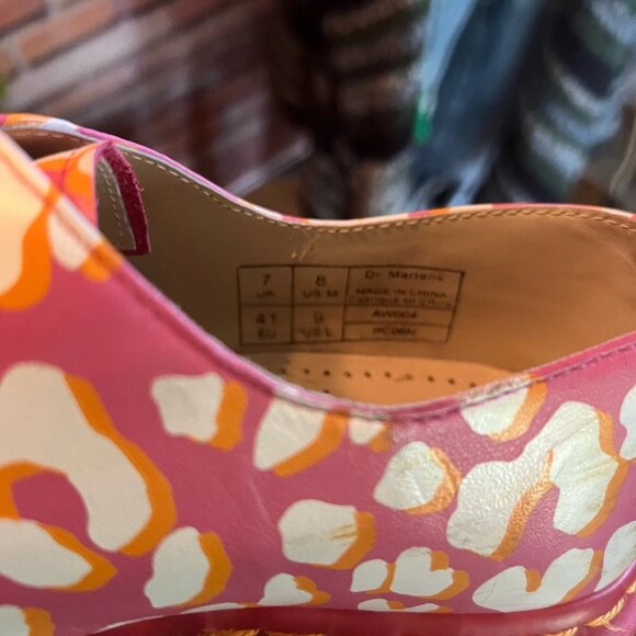 👞 Dr. Martens 1461 Printed Oxfords – Pink/White Leopard – Sz 9W 8M 7UK 41EU - Picture 4 of 5